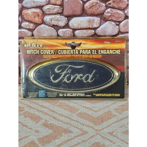 Bully Trailer Hitch Receiver Cover, Chrome Ford Logo CR-211 Fits 1 1/4” & 2” rec - Picture 2 of 5